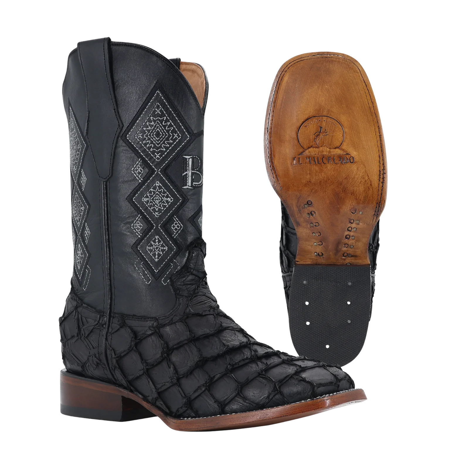 Pescado Pirarucu Nobuck Negro, Horma Bulldog