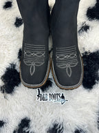 Botin de Trabajo de Gamuza Negro, Horma Bulldog (Suela Tractor)