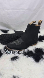 Botin de Trabajo de Gamuza Negro, Horma Bulldog (Suela Tractor)